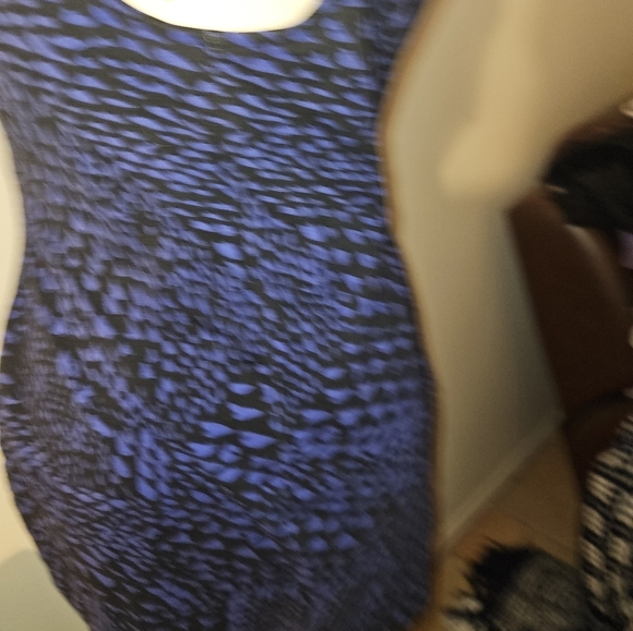 Womans Mini Blue And Black Tank Dress - Picture 6 of 10